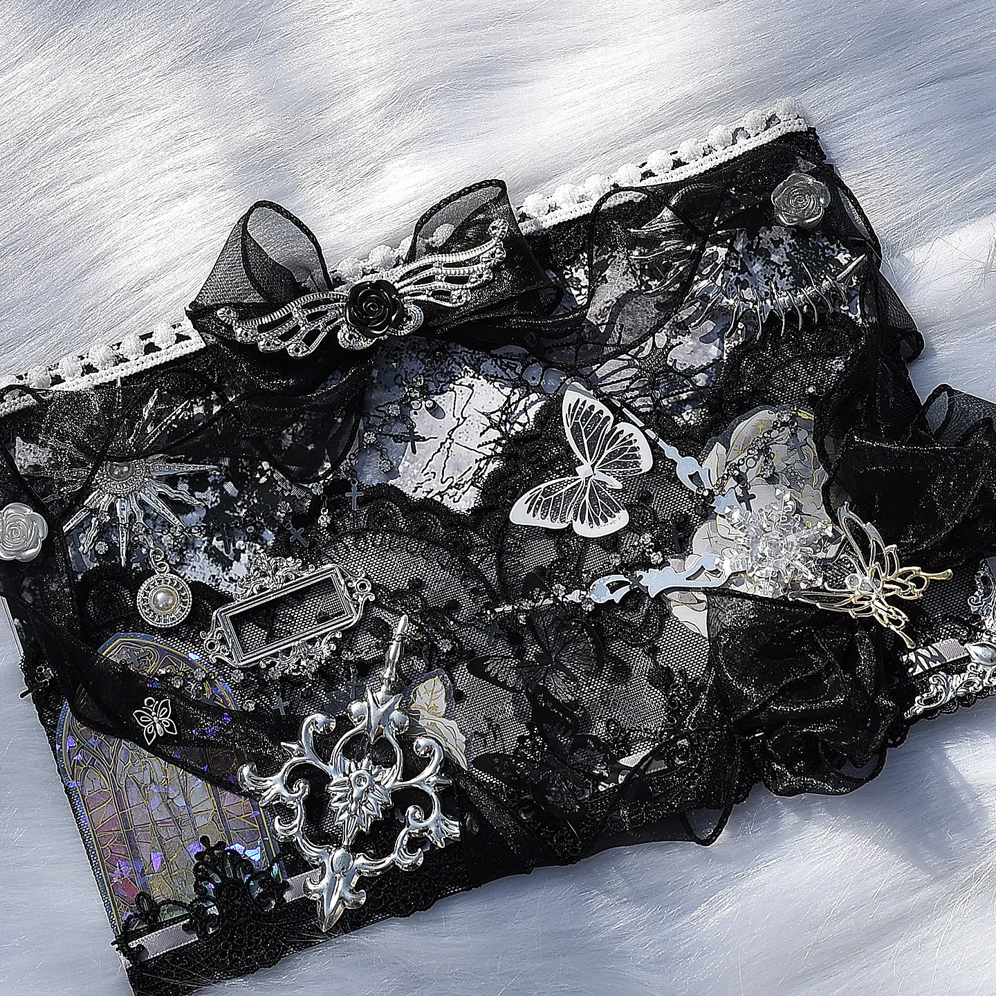 

Lace Ribbon Bow Goods Display Organizer Board, Itabag Insert Board Decoration, Flower Fill Badge Backpack, Badge Display Board