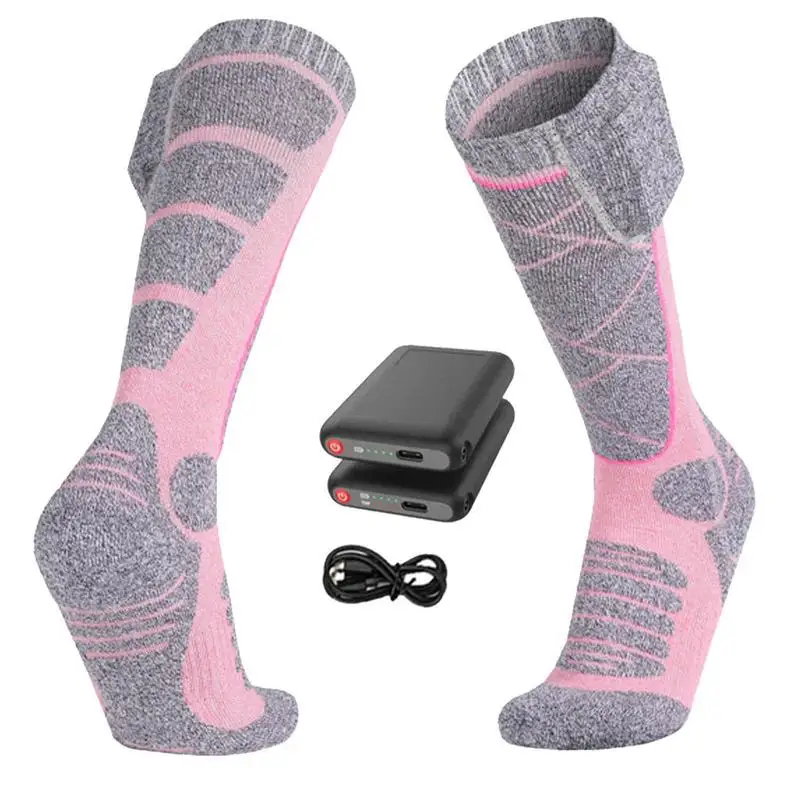 

Heated Socks 3-level Temperature Adjustment Heated Stockings Rechargeable Electric Socks With 5000 MAh Battery For Outdoor