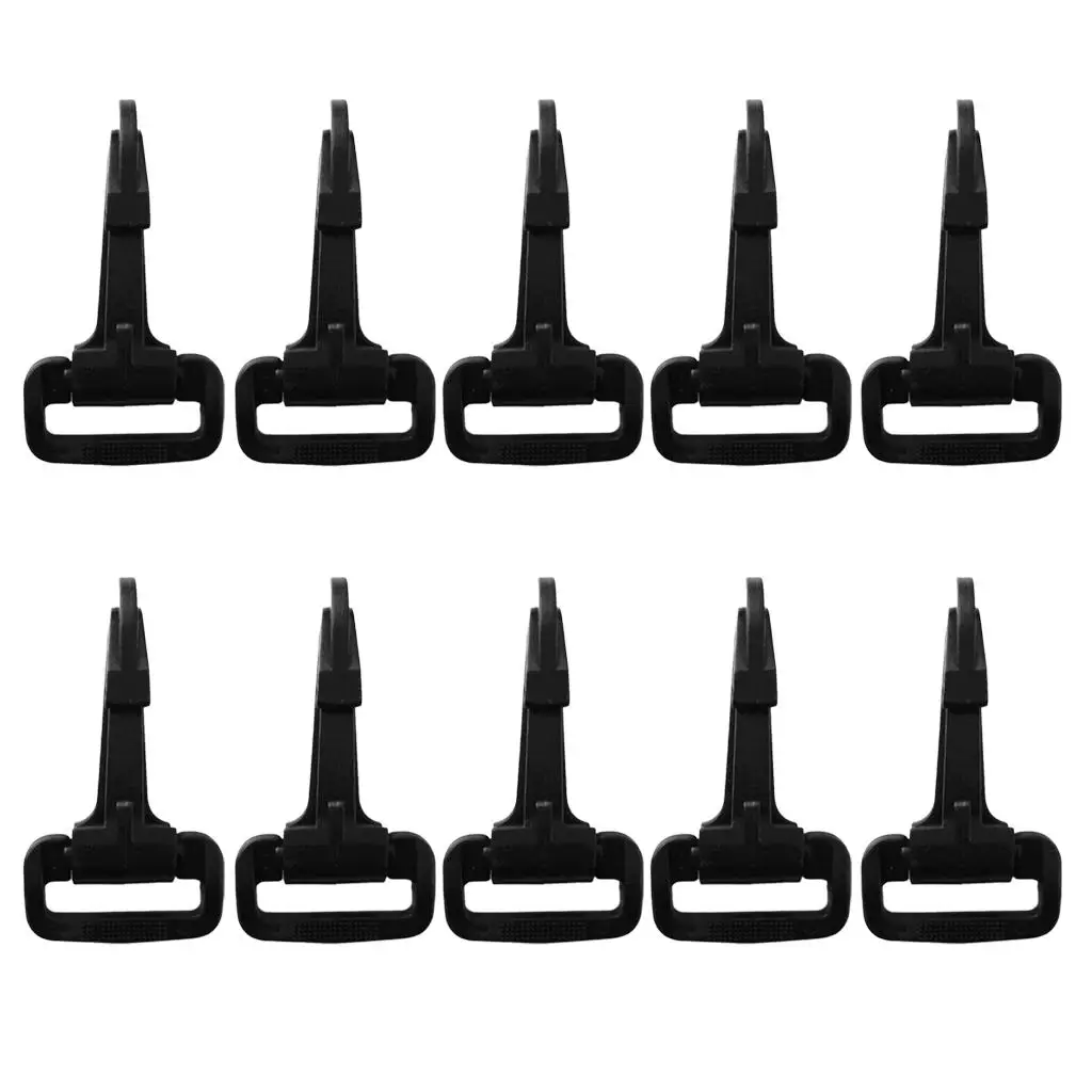 10 Pieces Durable Black Plastic Snap Hooks Buckles for 25mm Webbing Strap Luggage Backpack Handbag Shoulder Belt