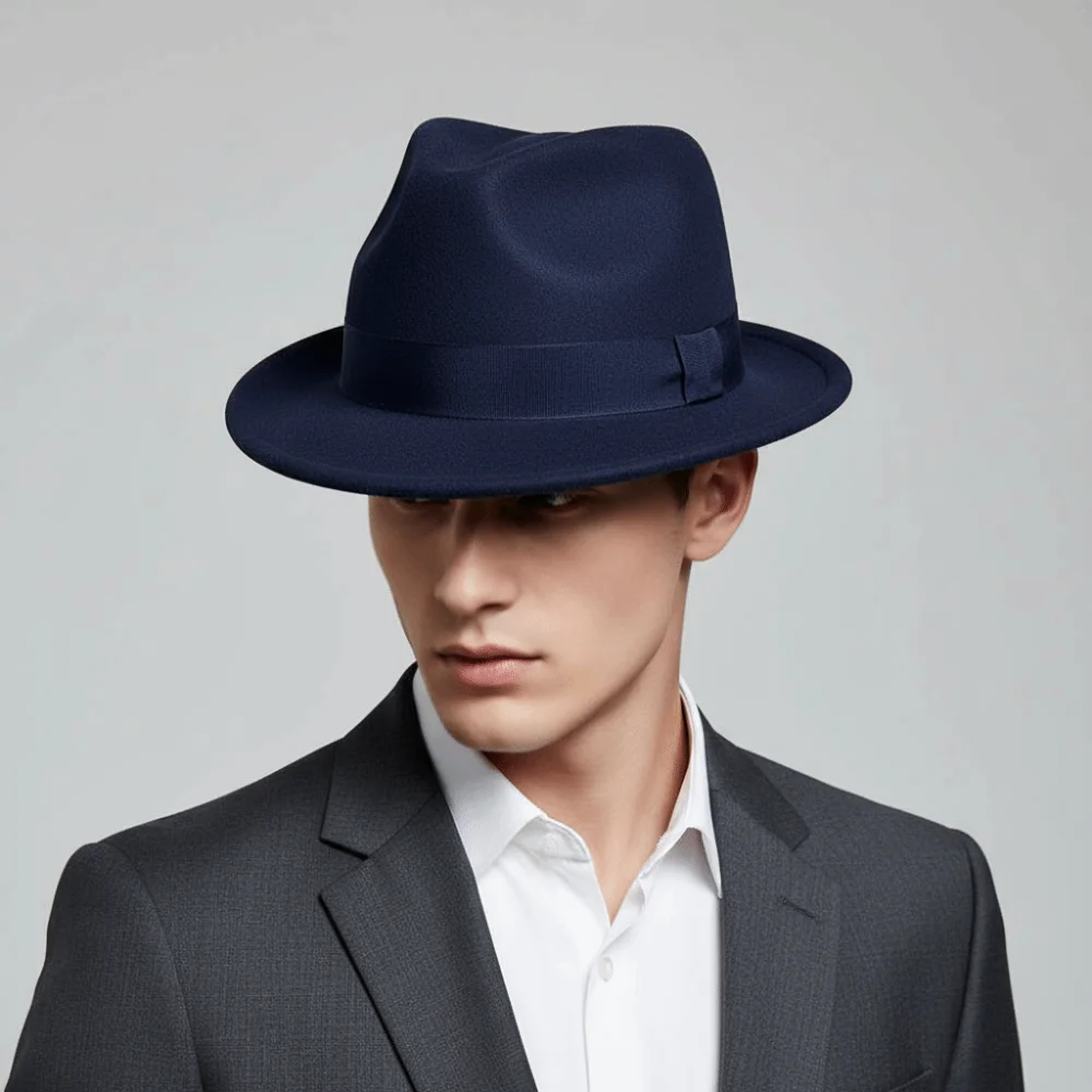 Gentleman Hat Classic Fedora Hat Vintage All Match Trilby Cap Elegant Soft Wool Felt Hat Wedding