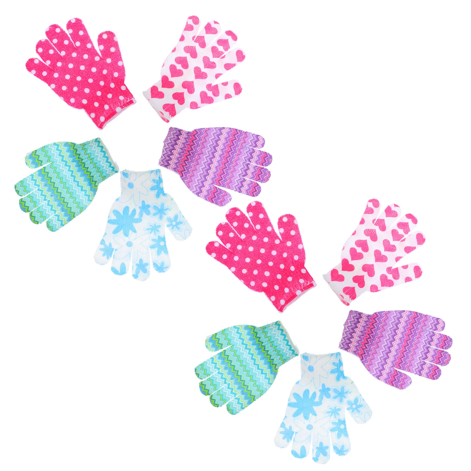 

10Pcs Shower Glove Body Cleaning Exfoliating Bath Gloves Polyester Back Scrubber Bathroom Supply Mixed Color Flexible Fit