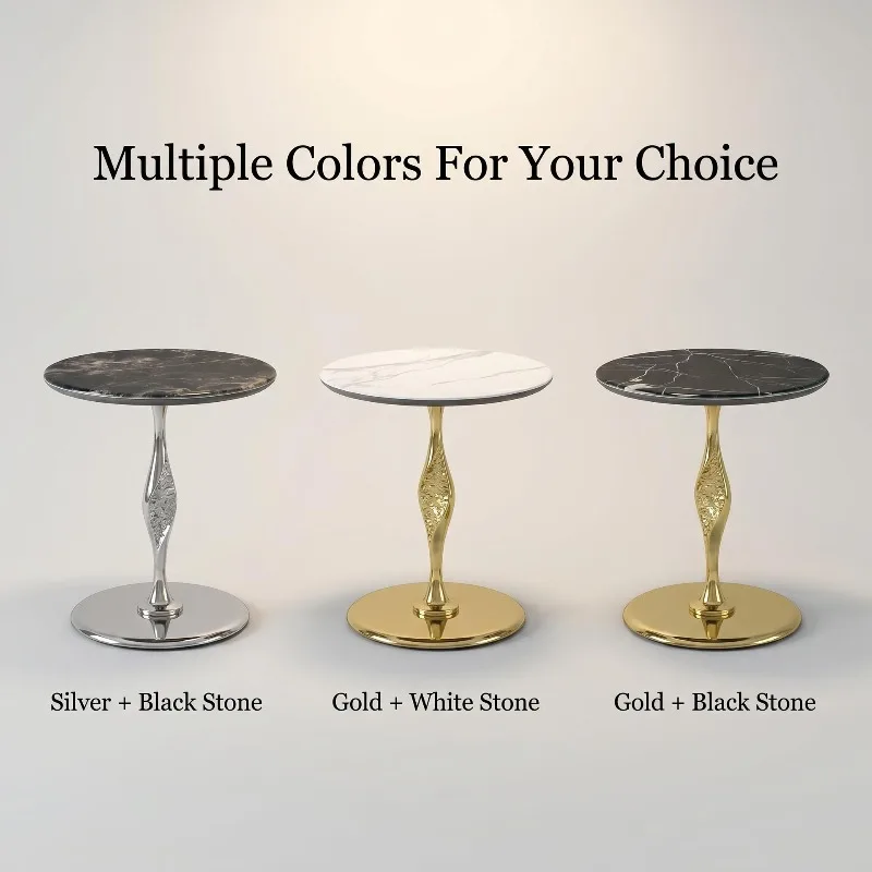 Light luxury high-end sofa side few balcony home tea table modern wind rock slab living room study model room small coffee table