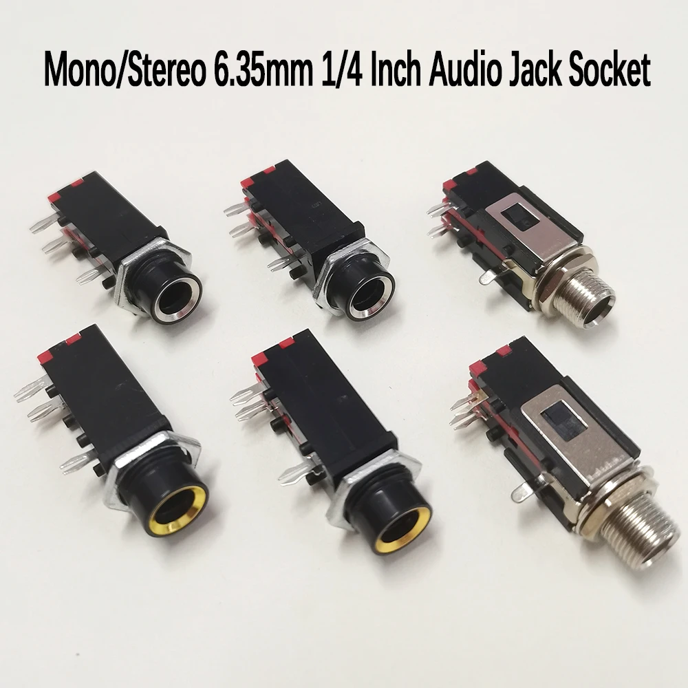 6,35mm 1/4 Zoll Audio-Buchse Mono Stereo TRS TS Buchse Panelmontage Gitarrenverstärker Audio-Buchse PJ308 PJ309 – Detail 1