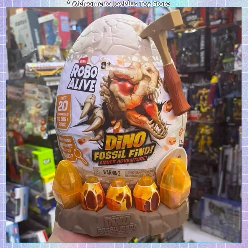 

Zuru Robo Alive Dino Fossil Find Amber Adventure Blind Box Dinosaur Skeleton Egg Creative Surprise Collectible Toy Boys Gifts