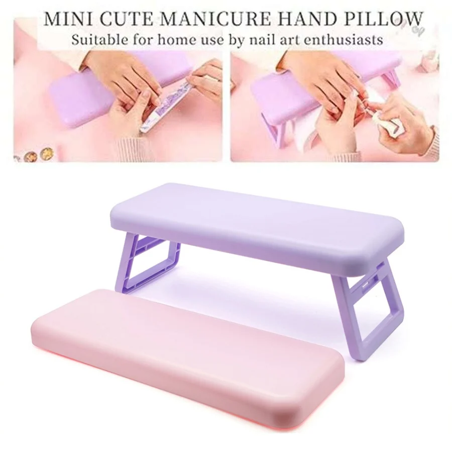 

Foldable Nail Hand Pillow Multicolor Plastic Manicure Hand Holder Ergonomic Anti-slip Hand Rest for Nails Home Salon Use 28*10cm