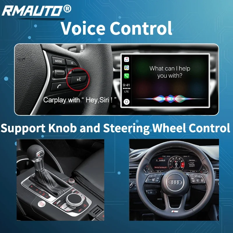 RMAUTO Wireless Apple CarPlay MMI 3G for Audi Q5 2009-2017 Android Auto Mirror Link AirPlay Support Reverse image Car Play