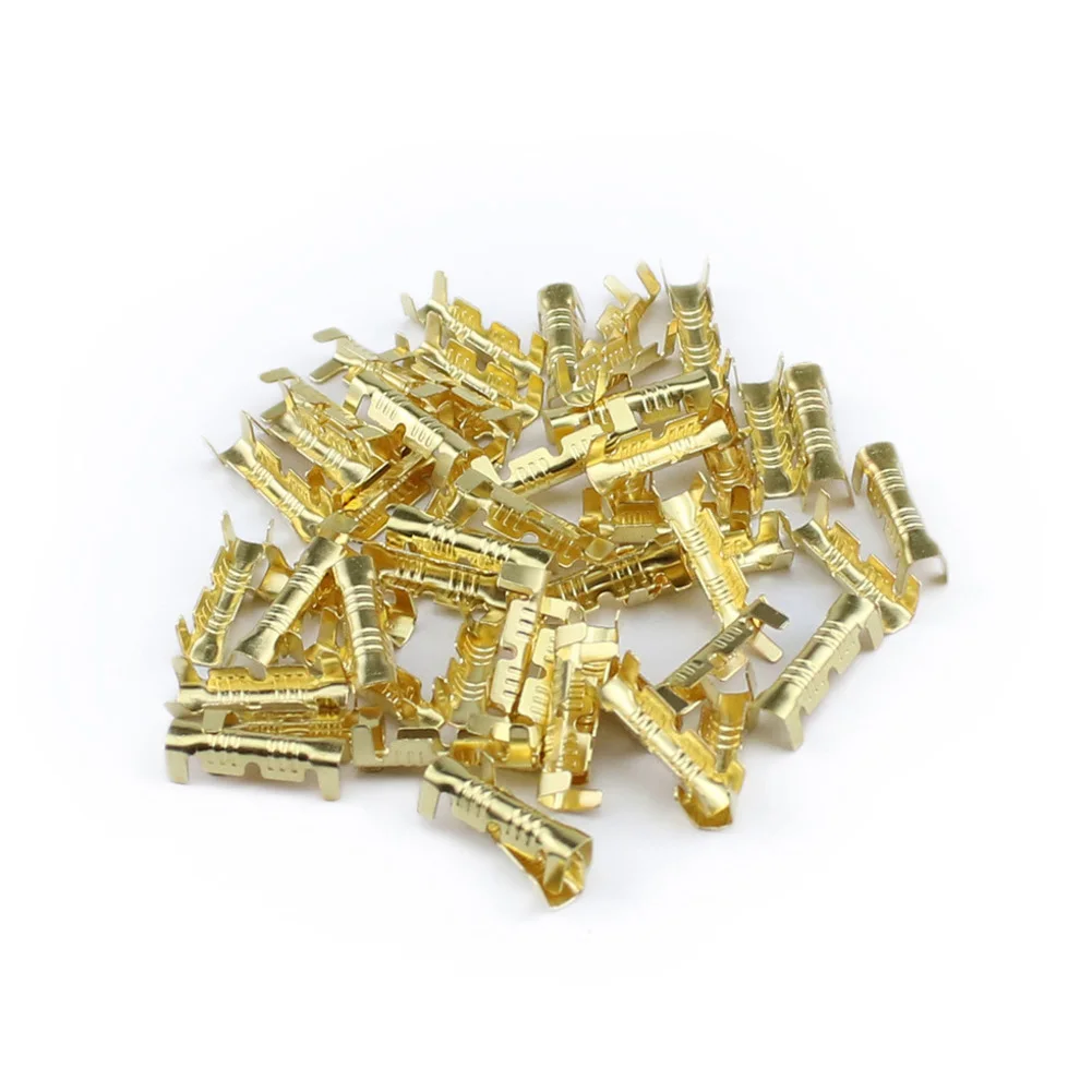Brass Crimp Terminals 200pcs 453U Type 0 5MM 1 5 Square Millimeters for Electrical Quick Connection and Disconnection