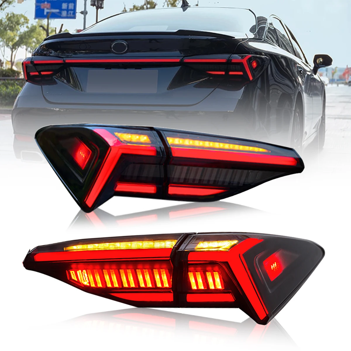 Car TailLights for Toyota Avalon 2019 - 2021 Led Tail Lamp Assembly Dynamic Sequential Turn Signal DRL Brake Reverse Lamp