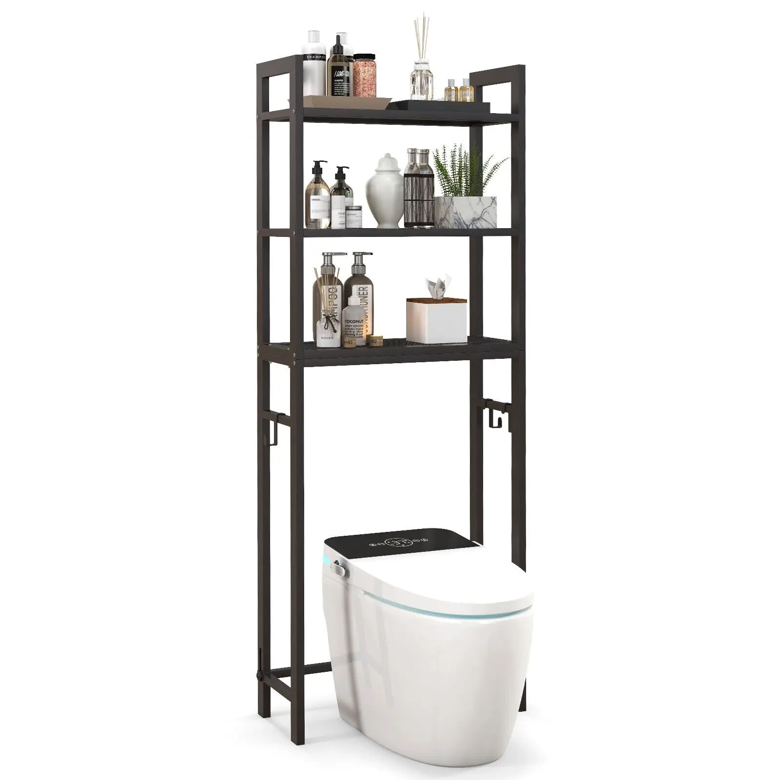 ERGOMASTER 3-Tier Over-The-Toilet Storage Shelf Space Saving Metal Bathroom Organizer