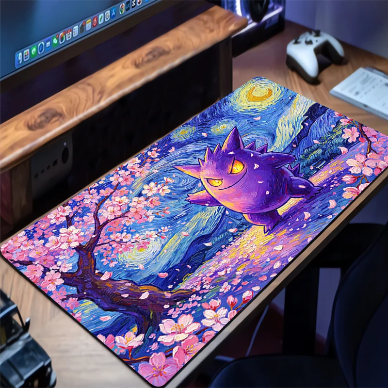 

Mouse Pad Pokemon Pikachu Gengar Cherry Blossom PC Computer Gamer Rug Gaming Accessories Mousepad Keyboard Desk Mat Carpet
