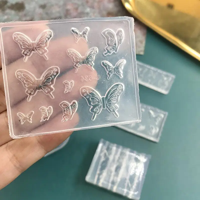 

Силиконовая форма для дизайна ногтей с бабочкой, 3D инструмент для резьбы по украшению ногтей, форма для штамповки «сделай сам», подвески для дизайна ногтей, поставка маникюрного салона
