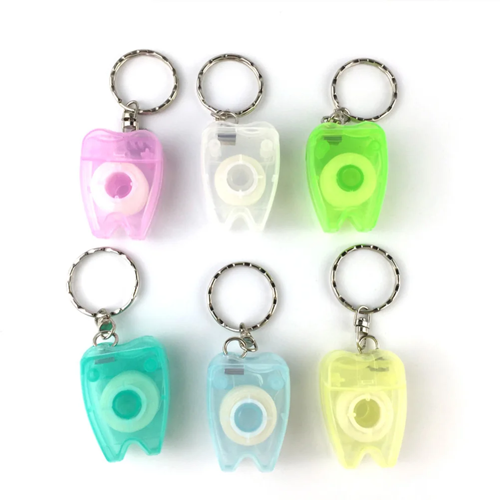 Porte-clés en fil dentaire Portable, 4 pièces, fil soyeux Ultra fin, choix pour le nettoyage des dents, soins buccaux, haleine fraîche et