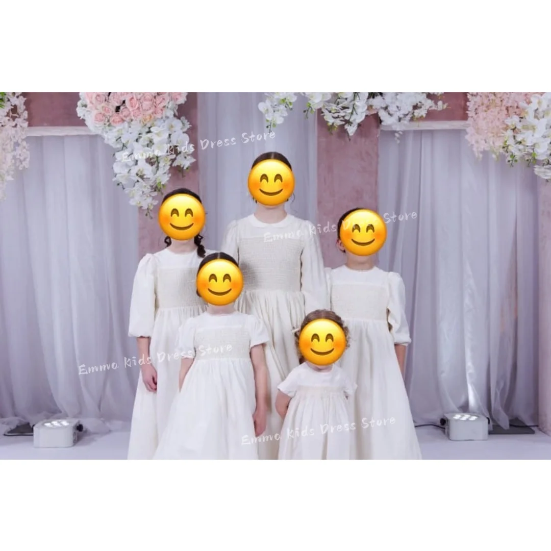 Customized Bridesmaid Ivory Flower Girl Dress  For  Puffy Milk Lace Tulle  Elegant Kids Birthday Party Wedding Infant Ball Gown