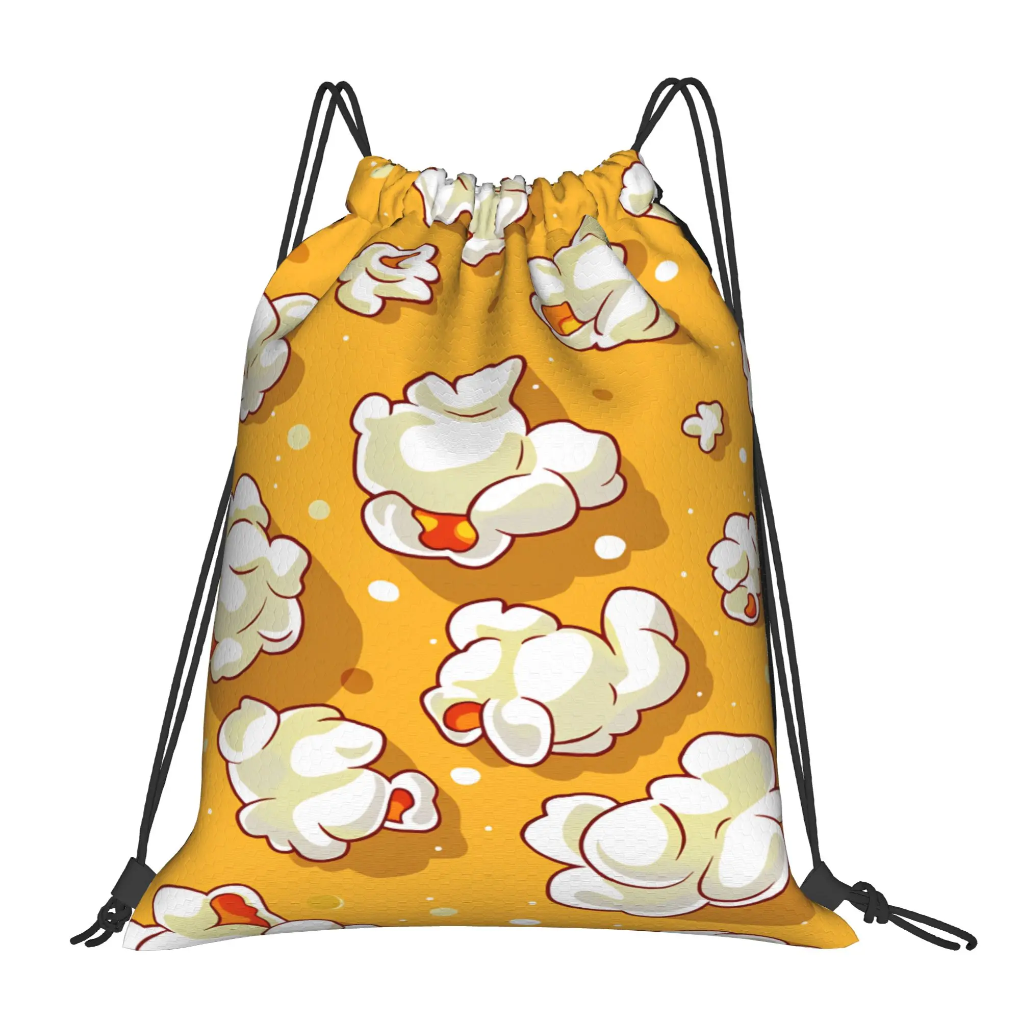Popcorn-themed Drawstring Bag  Retro Football Gym Backpacks For Unisex Folding Sackpack String Bags