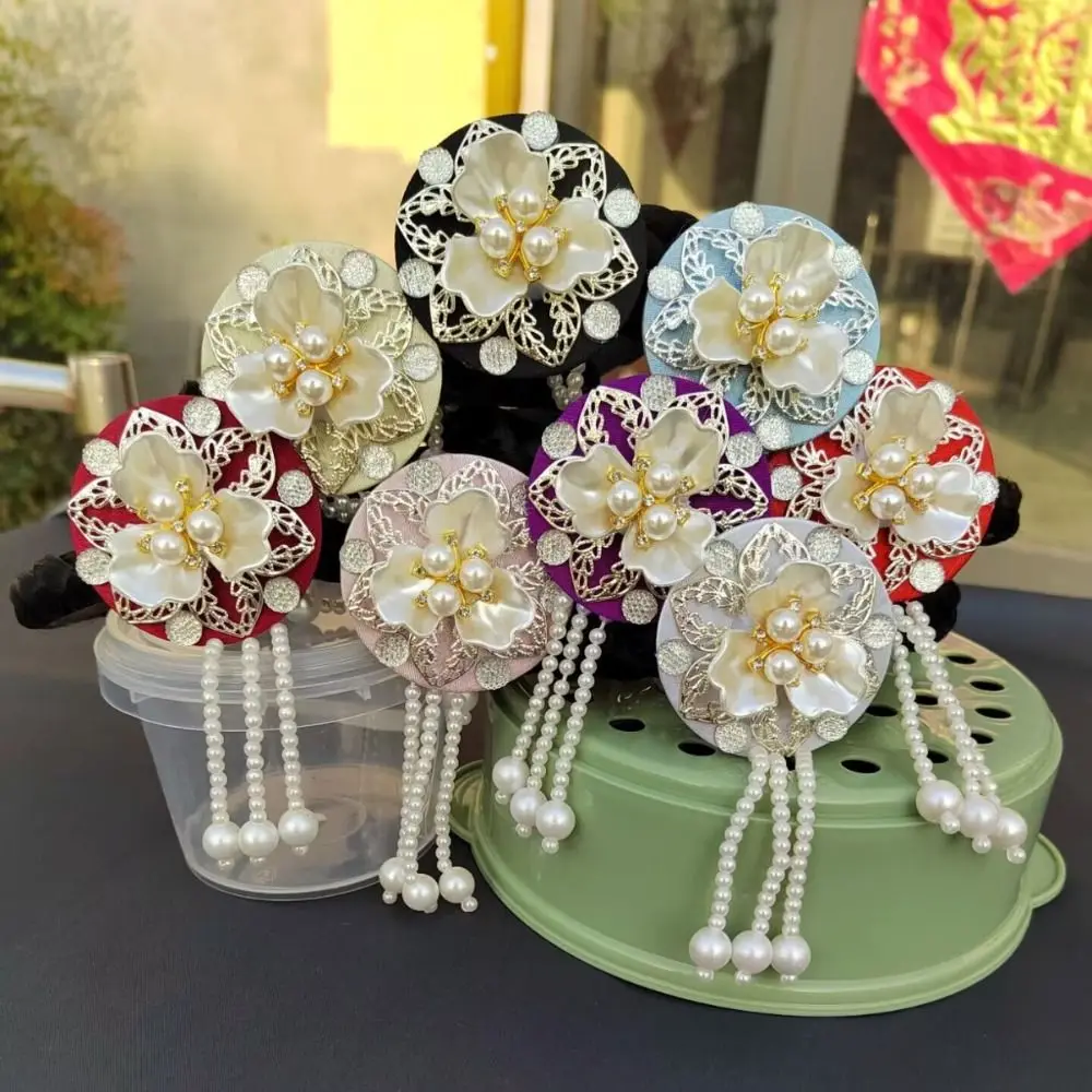 

Classical Flower Korean Headband Tassel Beaded Hanbok Hairband Pearl Ethnic Style Stage Dance Hair Hoop Ladies