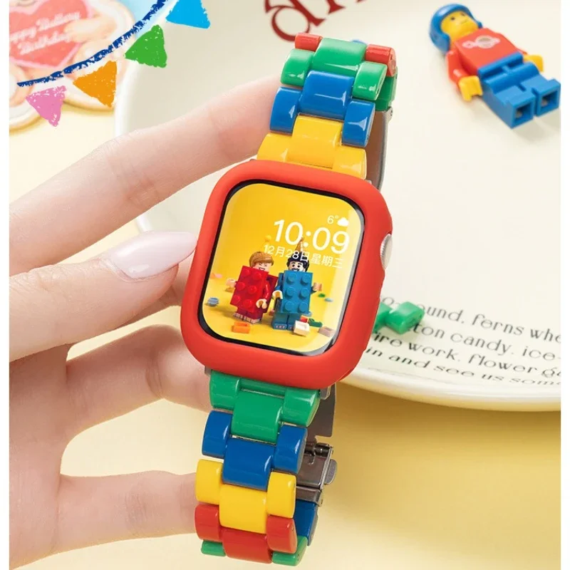 Cinturino con blocco arcobaleno per Apple Watch Series Ultra 10 9 8 7 6 5 4 SE Bracciale per cinturino iWatch 42mm 46 41 45mm 40 44mm 38 49mm