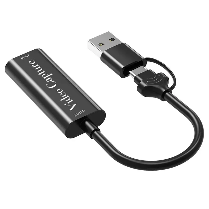USB3.0 Video Capture Card 4K -Compatible To 1080P 60Fps USB/Type C Record Plug And Play For Gamingg Streaming Live