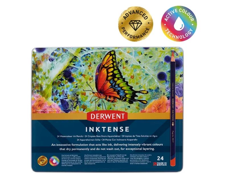 Derwent Coloured Inktense Pencils,professional Quality, Set of 24,drawing