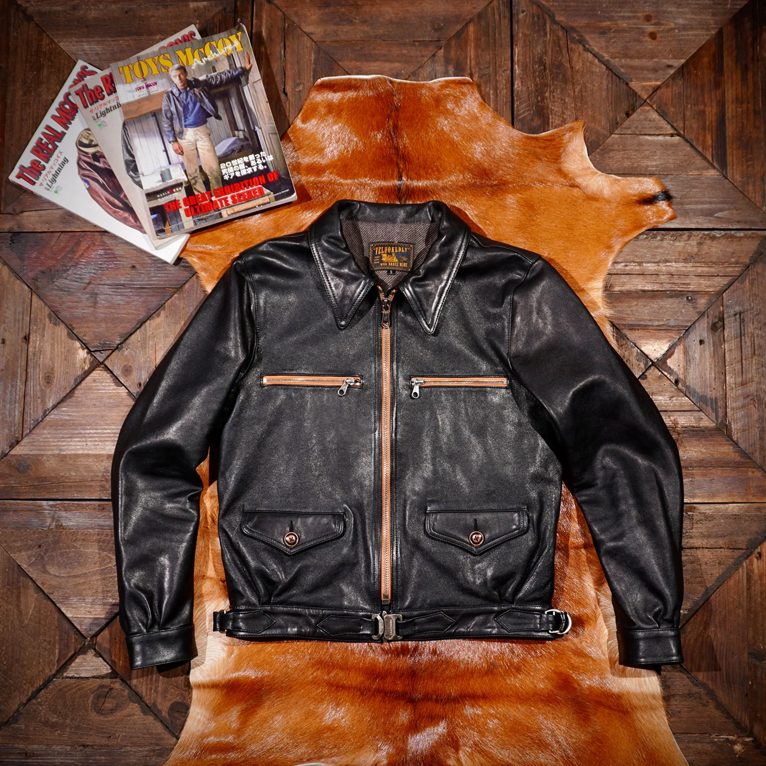 Tailor Brando Classic Replica Eastman Hartman Aviator Jacket Vegetable Tanned Sheepskin Men's Classic Vintage Leather Jacket