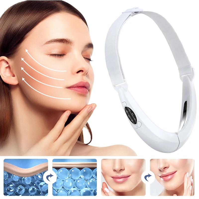 Face Lifting Device Heating Vibration Massage LED Light Fine Lines Double Chin V-Line Up Facial Beauty Skin Care Instrument