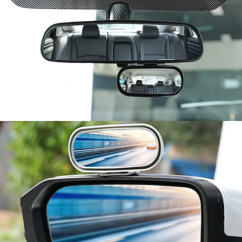 1x Car Rearview Auxiliary Mirror Auto Blind Spot Convex Mirrors 360-degree Wide Angle Reverse Parking Auxiliary Rear View Mirror