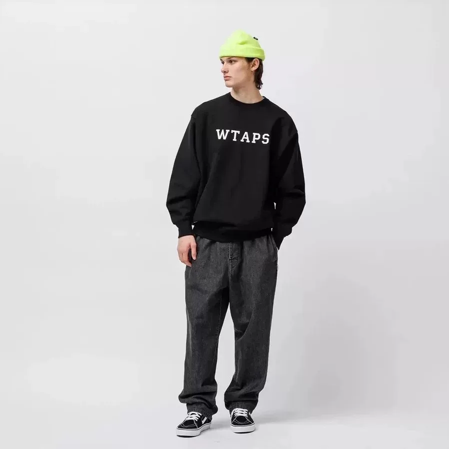 WTAPS Unisex Striped Short Sleeve T-Shirt Japanese Vintage Streetwear Oversized Crew Neck Loose Fit Casual Couple Summer Tee
