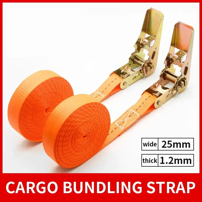 Correas de Amarre de Carga con Hebilla Metálica de Alta Resistencia para Automóviles y Camiones - Cinturón de Trinquete Resistente para un Transporte Seguro de Equipaje y Carga