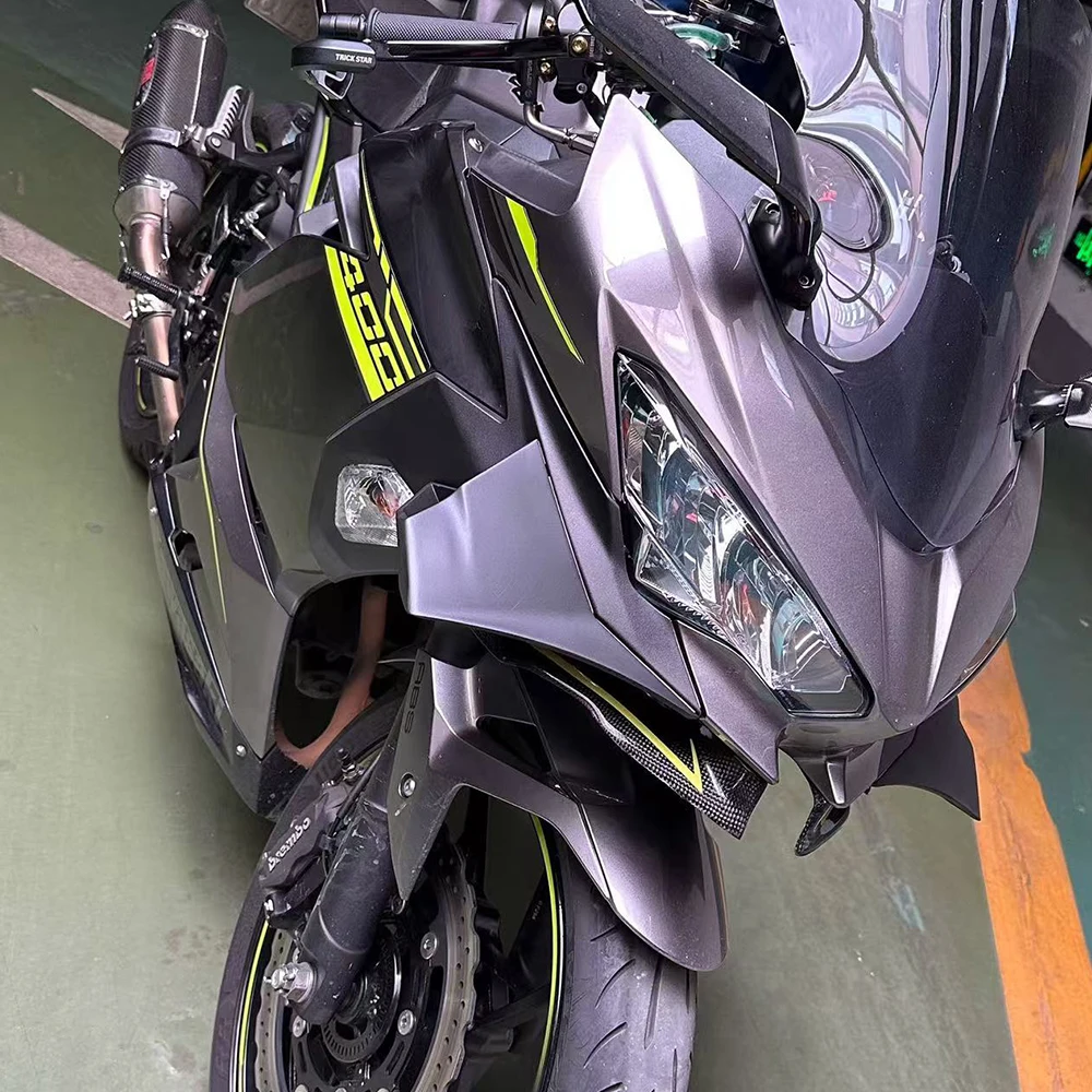 Для Kawasaki Ninja 400 обтекатель крыльев, аксессуары для двигателя, спойлер с фиксированным боковым крылом EX400 2018 2019 2020 2021 2022 2023 2024, карбон