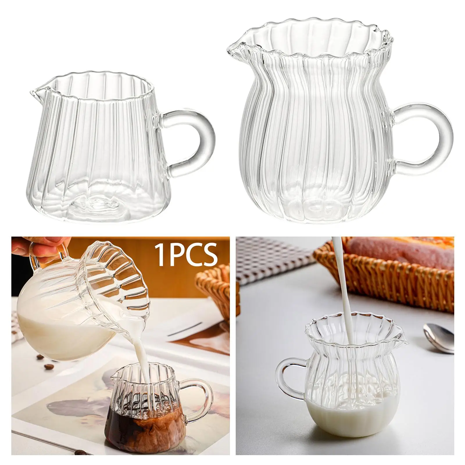 إبريق شاي حليب القهوة الزجاجية الشفافة للمطبخ والقهوة المنزلية