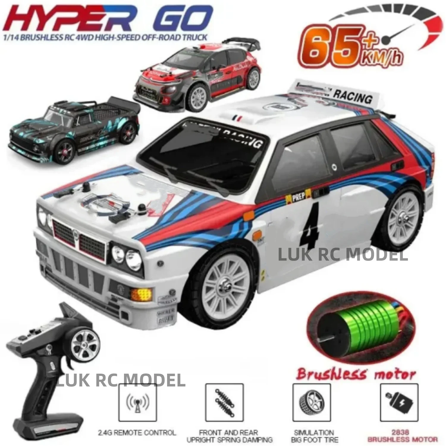 

Hyper Go MJX 14301 14302 14303 1/14 4WD RC Car 65 км/ч Бесщеточный 2,4G Автомобиль с дистанционным управлением Внедорожные высокоскоростные радиоуправляемые автомобили Грузовик Игрушка