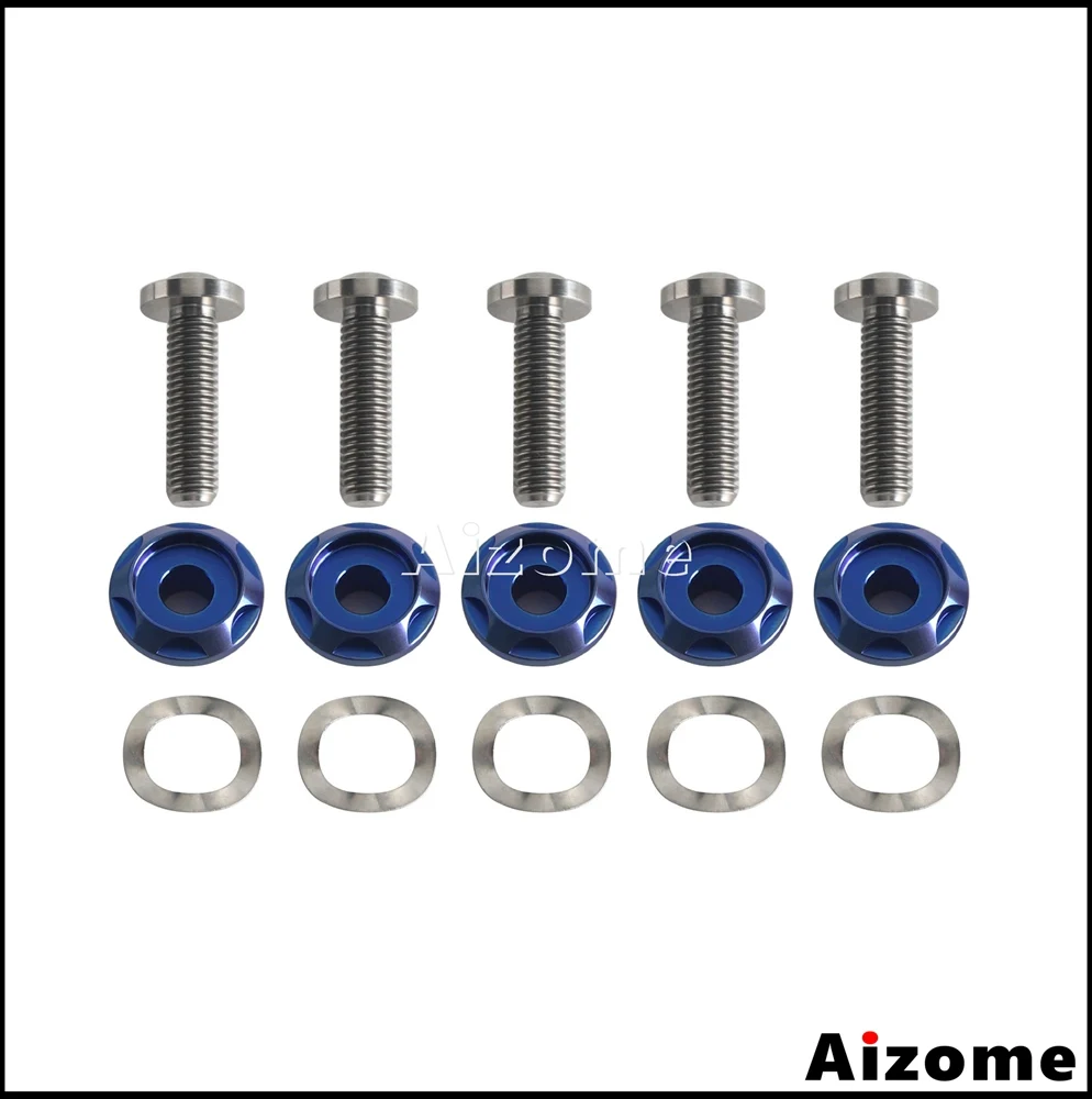 Motorcycle 5 Pack Titanium Floating Front Brake Rotor Bolts Hardware Kit For Harley Road Glide Street Glide FLTRX FLHX 2014‑2025