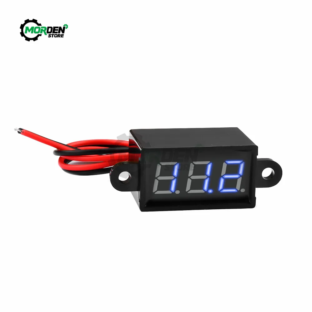 FS028 Waterproof Digital Voltmeter DC3-30V Voltage Tester  0.28-inch LED 3-digit Tube Two-wire Meter for Motor Vehicle