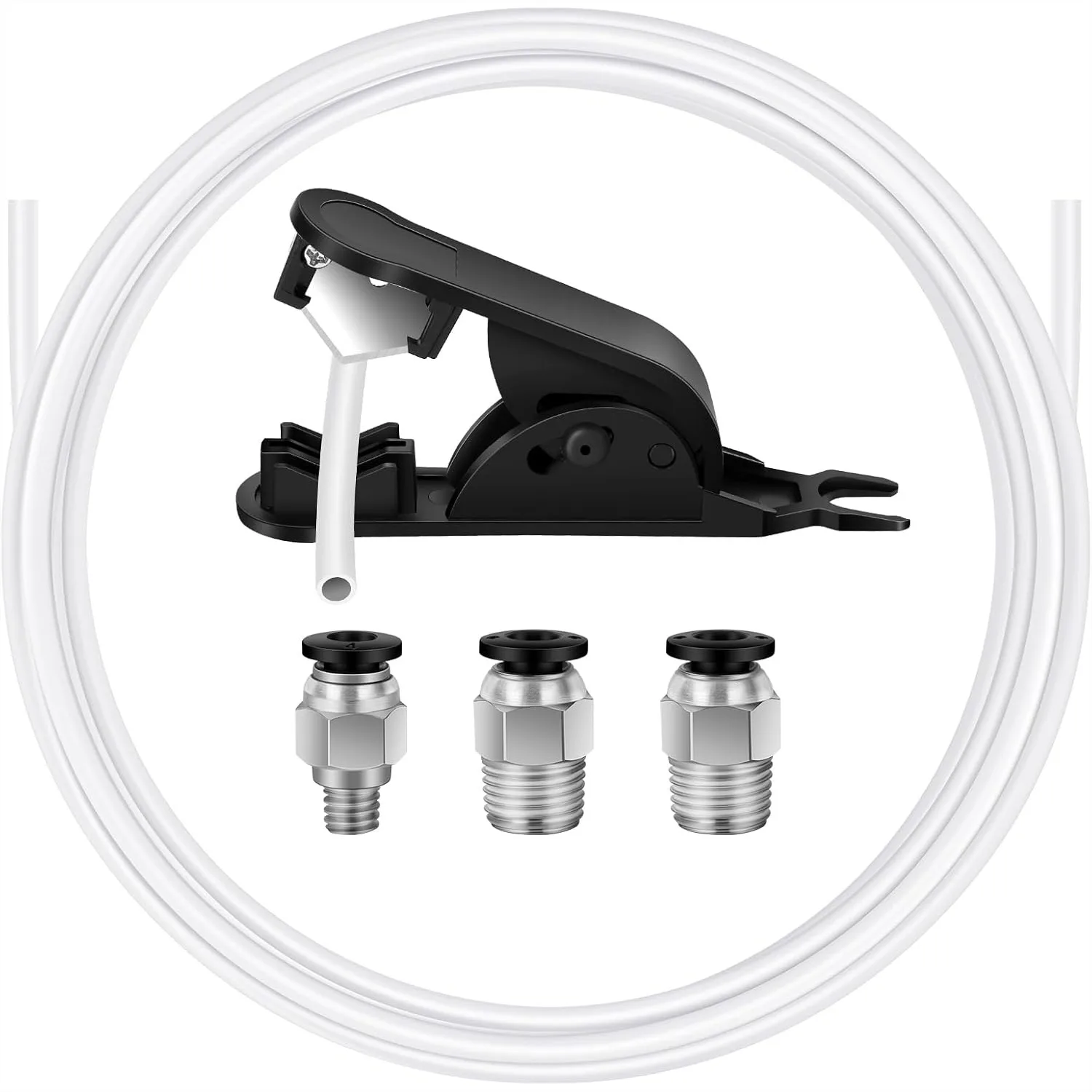 

PTFE Tube for 1.75mm Filament, 2M Bowden Tube with Fittings and Cutter for 3D Printers