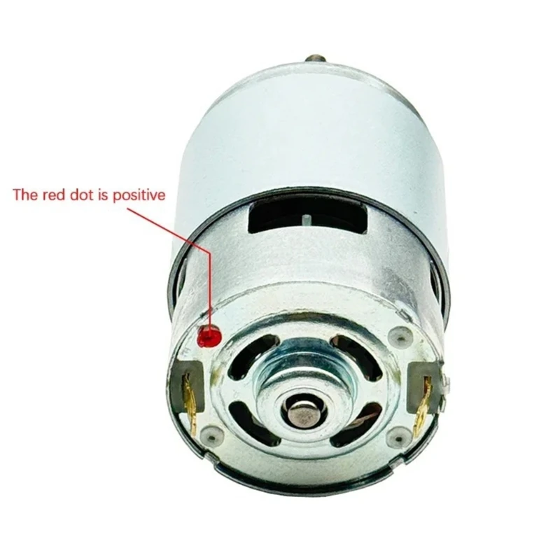 Grass Cutter Motor Replacement Part RS755, Cylindrical Motor Form with Threaded End, Metal Housing, 98 x 44.5 mm, for Brush