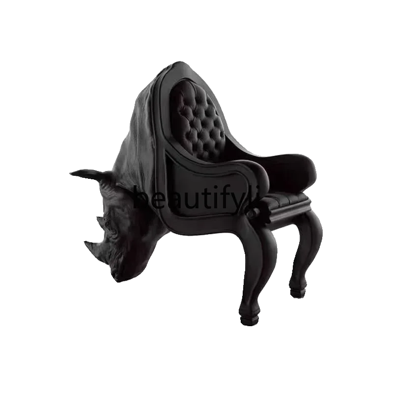 

Nordic creative rhino chair designer furniture bull head chair fiberglass leisure chair domineering animal modeling seat