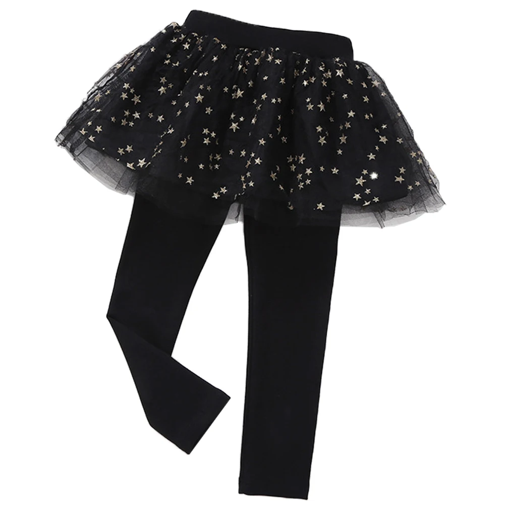 

Spring Autumn Kid Leggings Little Girl Stretchy Cotton Footless Pantskirt Leggings for Girls with Tutu Ruffle Twinkle Star Skirt