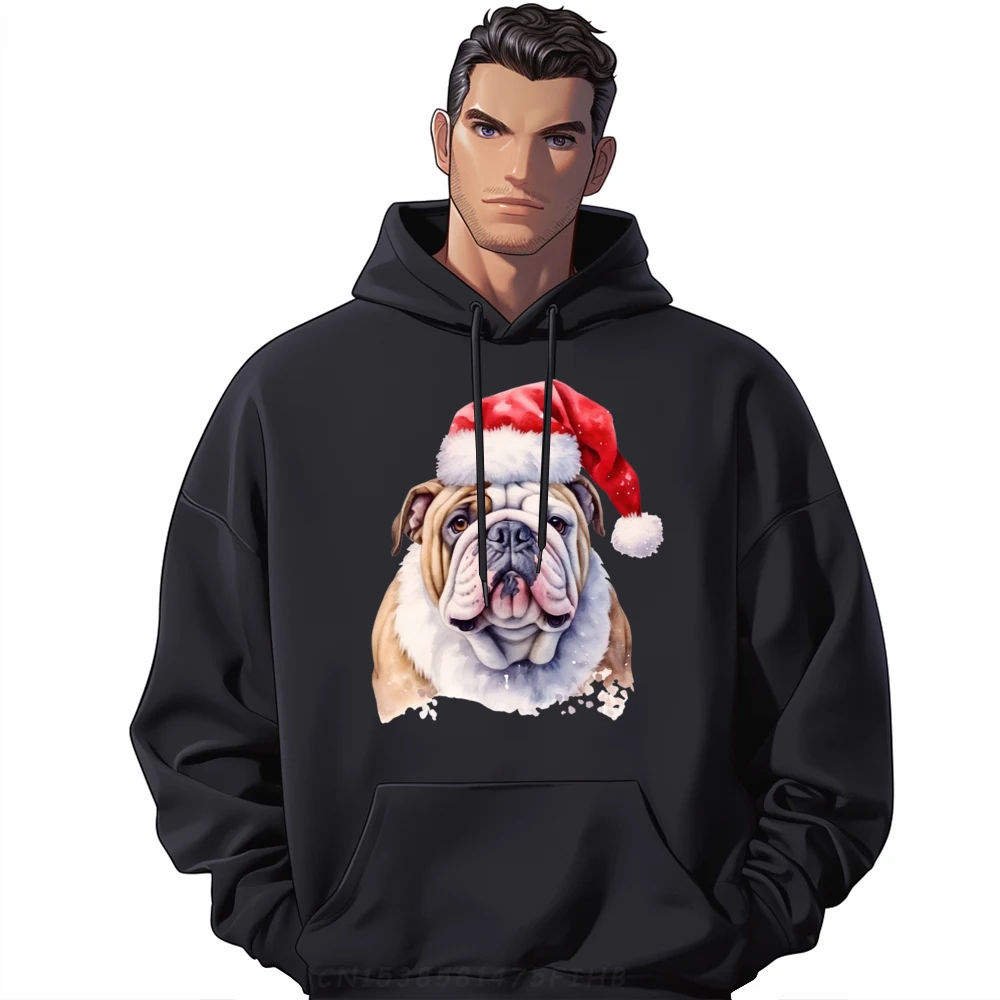 

Bulldog Christmas Dog Men Graphic Tees SKIN-FRIENDLY Luxury Hoodie St Patrick's Day