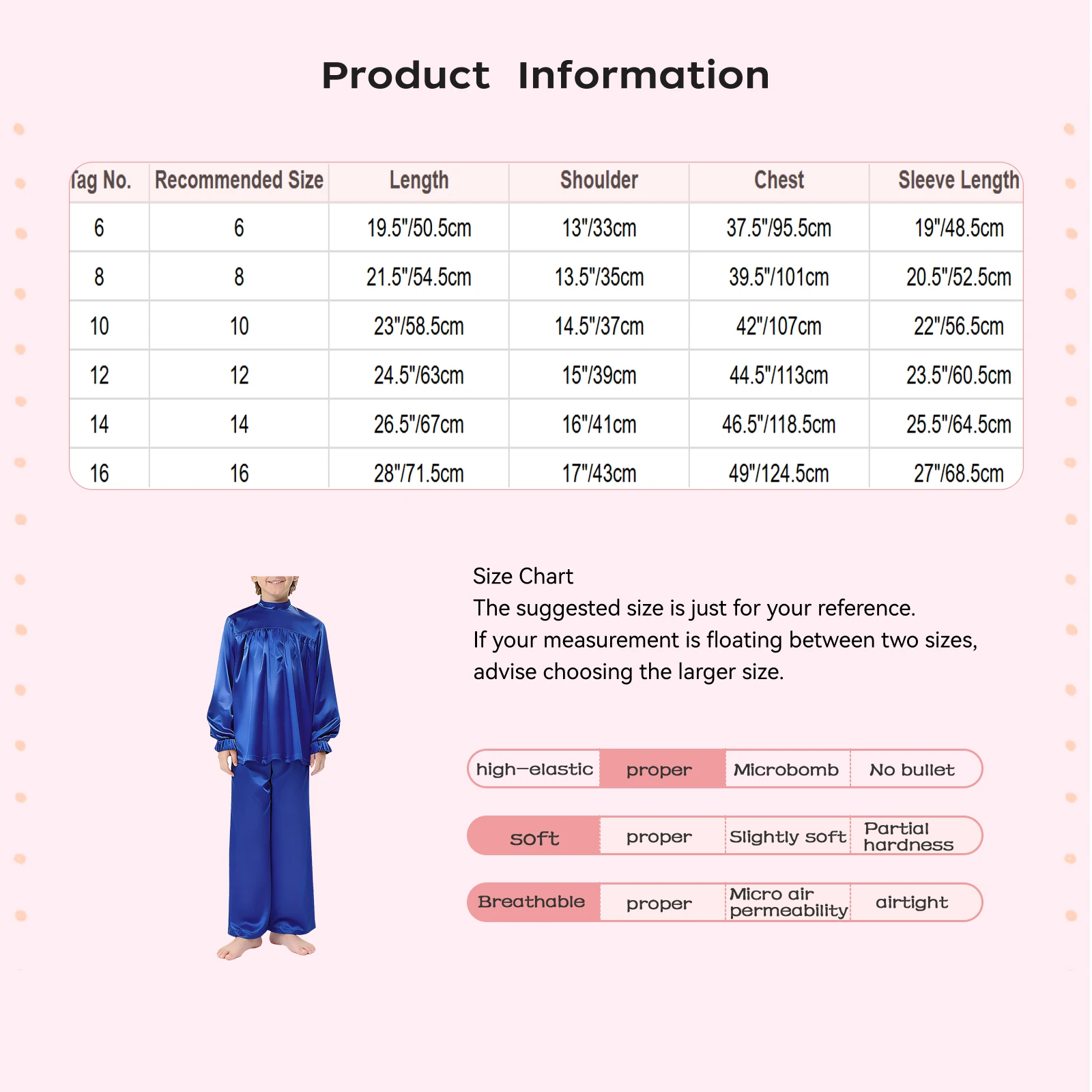 Dziecięce chłopięce dziewczęce stroje do chóru, kościoła, na uroczystości chwalnicze, z długim rękawem, na ukończenie szkoły, na ceremonie, szaty liturgiczne, odzież do tańca liturgicznego.
