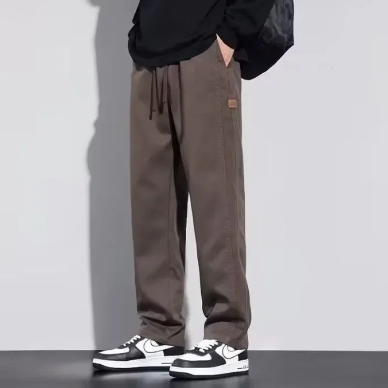

Thin Baggy Male Trousers Straight Dress Pants Loose Work Grey Wide Pocket Formal Summer Men's Casual Plus Size Polyester Y2k Big