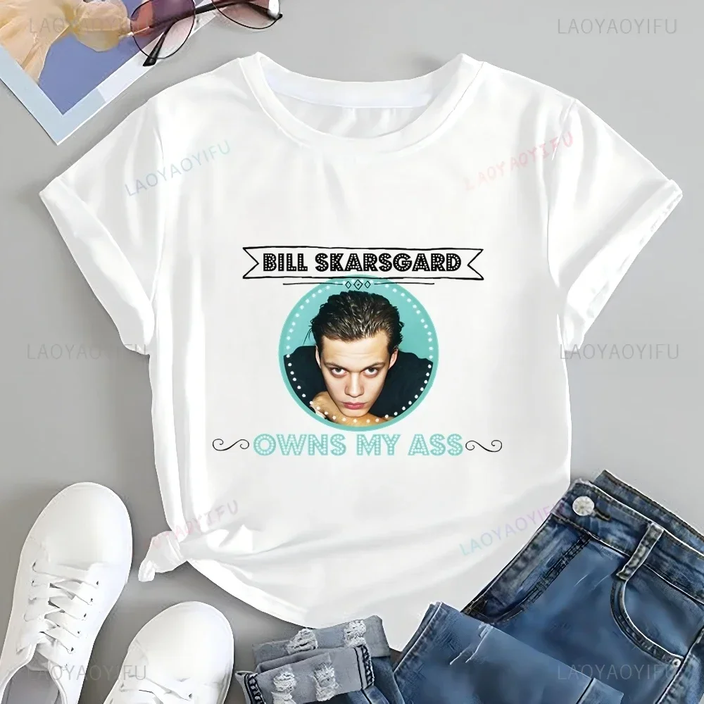 Classic Poster-printed Stylish T-shirt for Swedish Actor Bill Skarsgard.A Casual Cotton T-shirt Suitable for Both Men and Women.