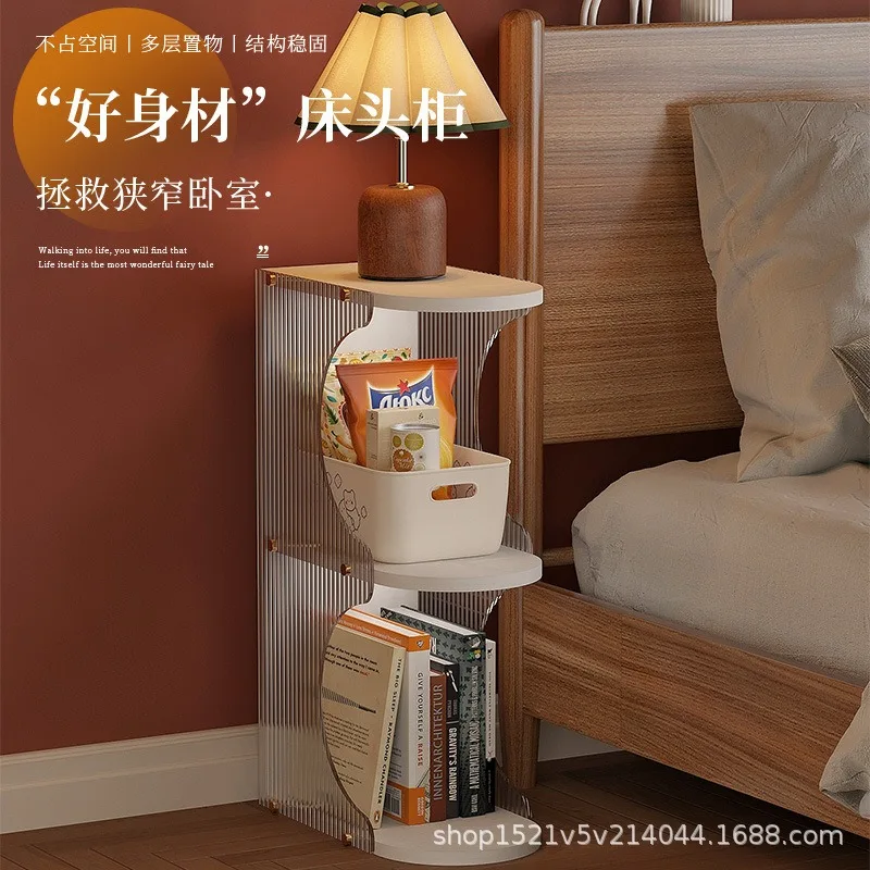

Multifunctional Home Living Room Sofa Gap Cabinet Personality Bedroom Bedside Table Acrylic Lego Toy Display Shelf Night Stand