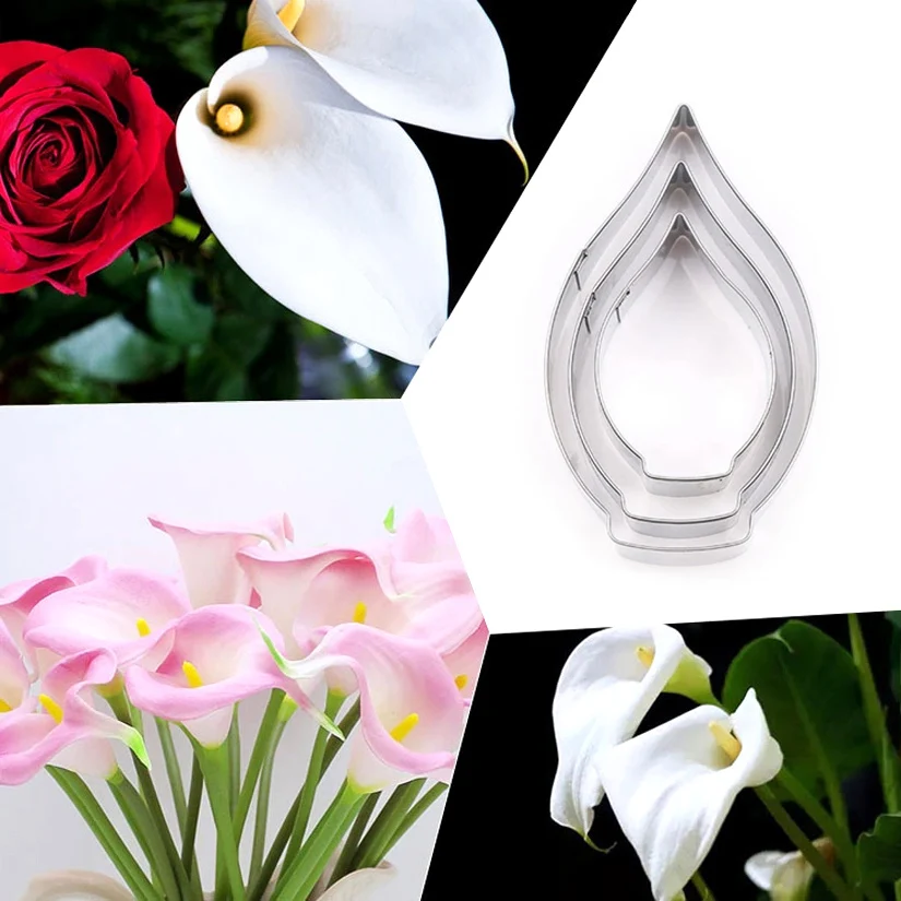 Dahlie Rose Pfingstrose Blütenblatt Blattmuster Ausstechformen Set Edelstahl Süßigkeiten Keks Ausstecher Fondant Tortendekorationswerkzeuge – Detail 34