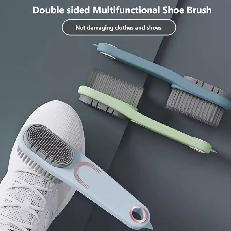 [New] Double-sided Shoe Brush Soft Bristles Clothes Shoe Brushes Care Brush Waterproof Dirt Removal Cleaning Tool