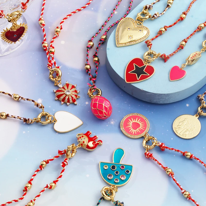 Styl Boho natura bawełniany sznurek długi wiązanie biżuteria z koralików, kolorowy pleciony sznur sweter Amulet Party letnia plaża artykuły upominkowe