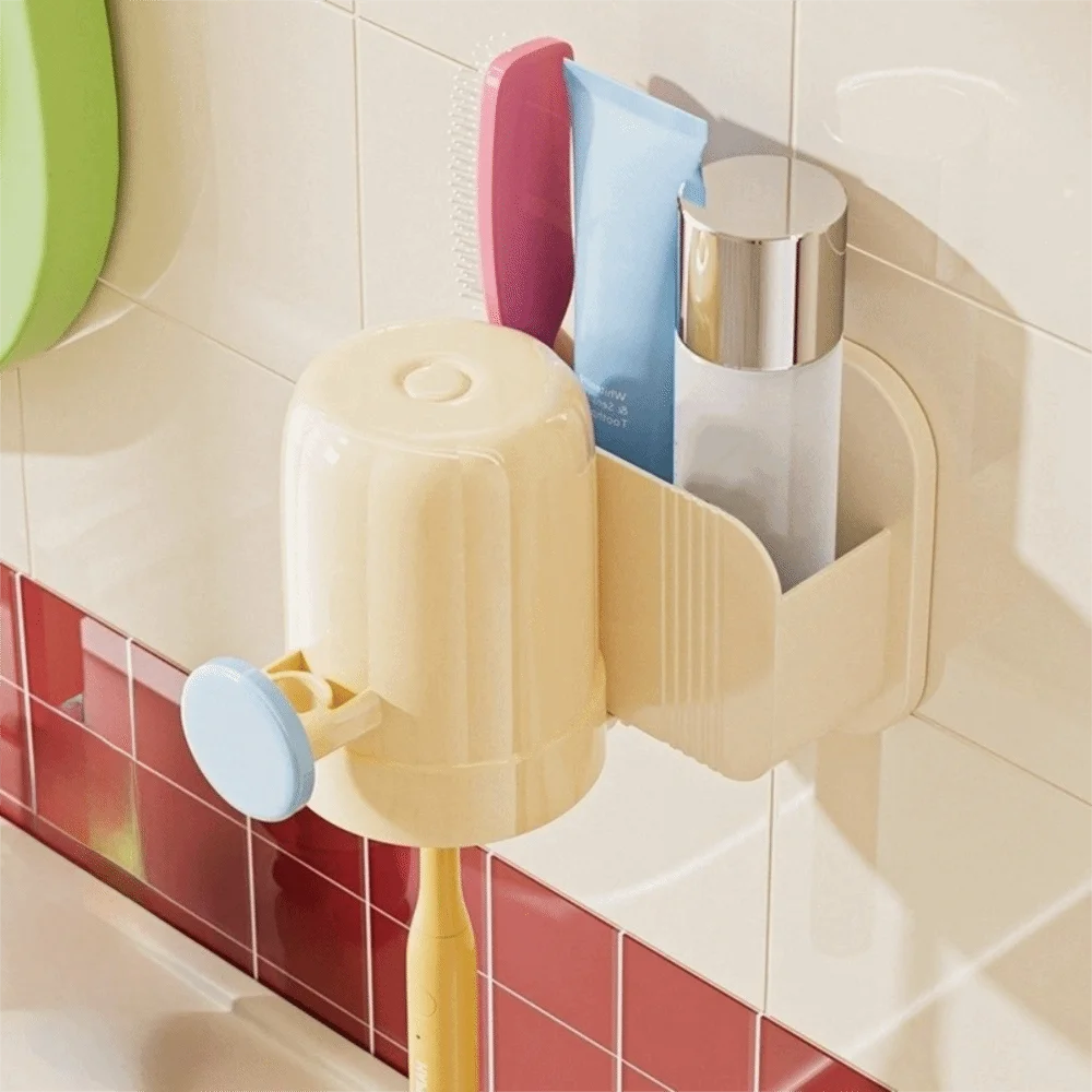 

Настенная полка для хранения зубных щеток, компактная настенная стойка с дофамином, пластиковый водонепроницаемый держатель для зубной пасты