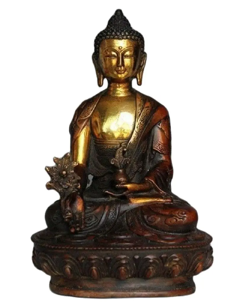 

20CM 8" Tibetan Brass Buddhism Bodhisattva Sakyamuni Buddha Statue