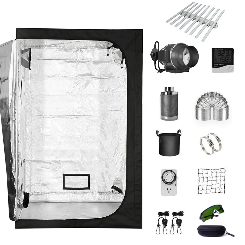 Indoor Grow Tent Highly Reflective 600D 5x5 8x4 10x10 FT Complete Grow Tent Kit with Ventilation System