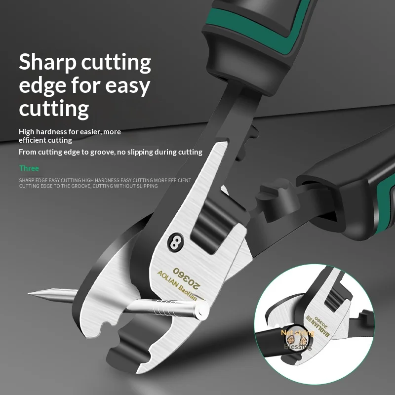 

Многофункциональные промышленные ручные кусачки-стриппер для проводов и кабелей 6/8/10 дюймов, для обрезки клемм, для электриков