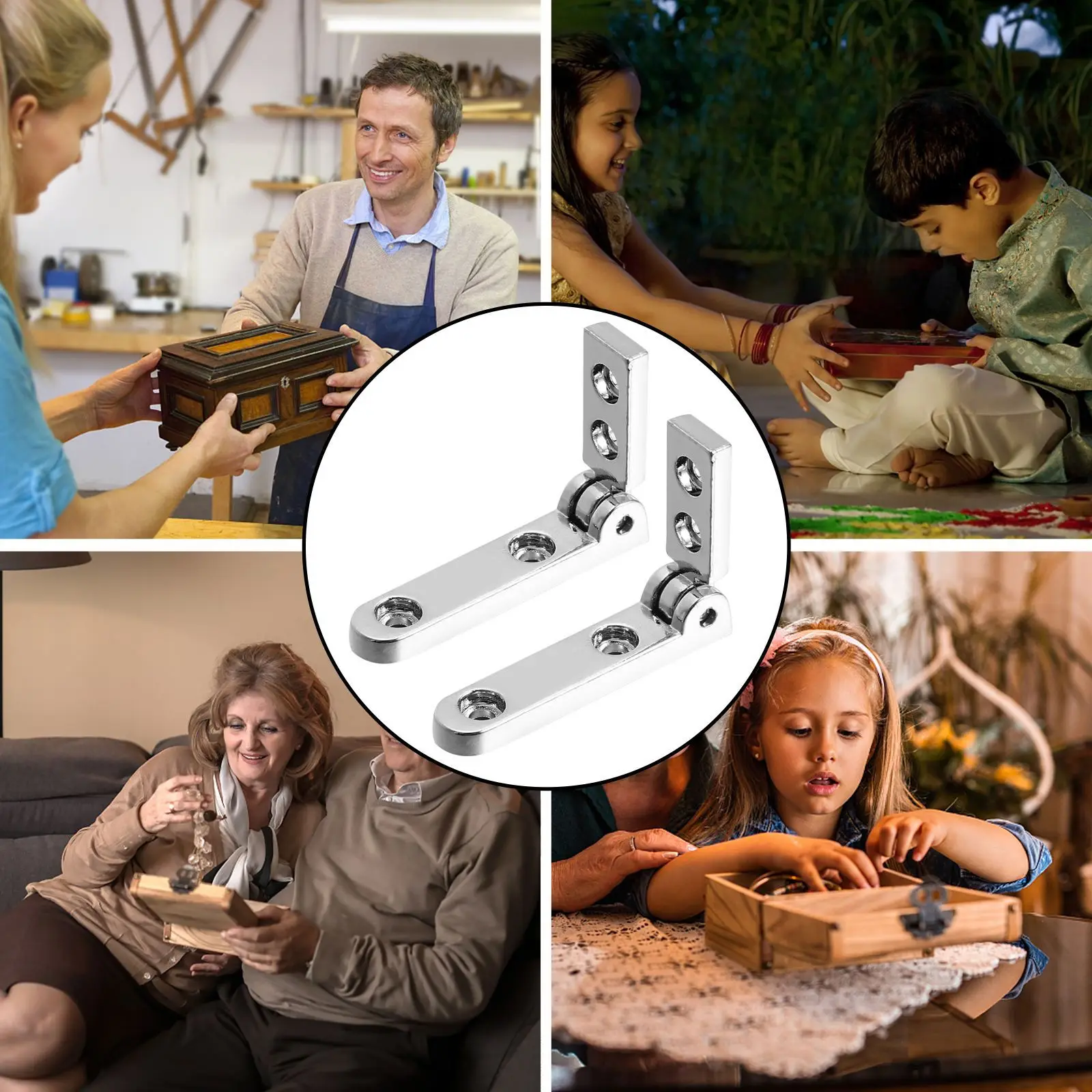 

10Pcs Zinc Alloy Jewelry Box Hinge Polished Finish Rustic Box Hinges for Wooden Cabinet Mini Furniture Light Duty Hinge