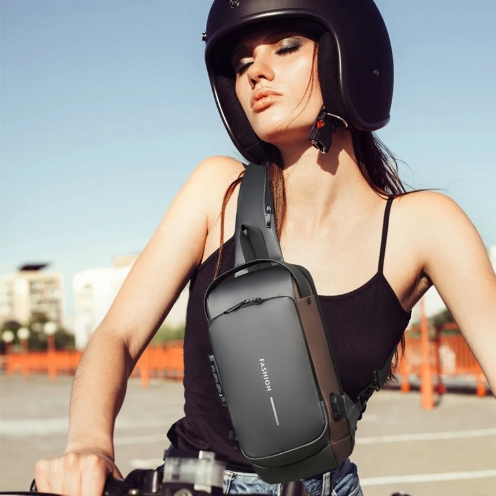 

Oxford Fabric Coded Lock Fanny Pack Water Proof Anti Theft Sport Chest Bag Multi-pocket Large Capacity Motorcycle Riding Bag